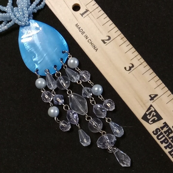 Vintage Shira LTD Necklace Earring Set 19"-21" W/ 5" Tear Drop Tassel 4" Earring - Picture 7 of 7